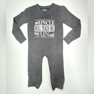 Unisex “my uncle will teach me the fun stuff “long sleeve Outfit | 6-9 Months